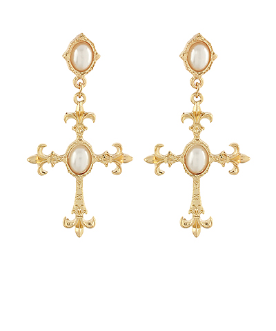 Gothic Cross Drop Earrings