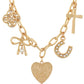 Bow & Heart Mulri Charm Necklace