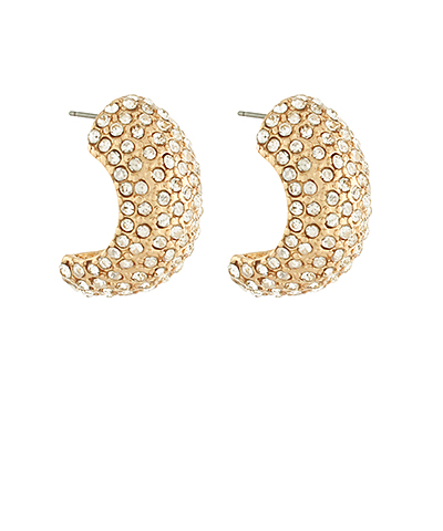 Wide Pave Crystal Hoops