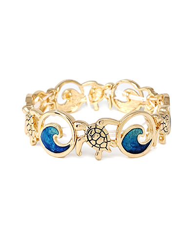 Sealife Turtle & Wave Epoxy Bracelet