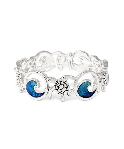 Sealife Turtle & Wave Epoxy Bracelet