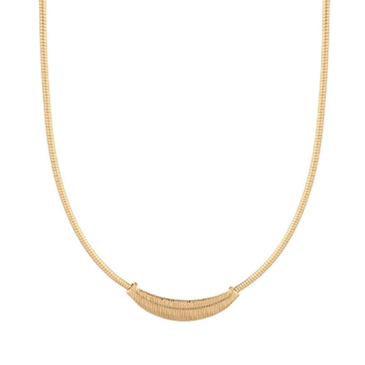 Curved Bar & Snake Chain Necklace