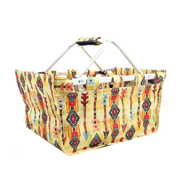 Canvas Tribal Arrow Market Basket