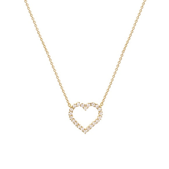 CZ Open Heart Pendant Necklace