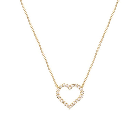 CZ Open Heart Pendant Necklace