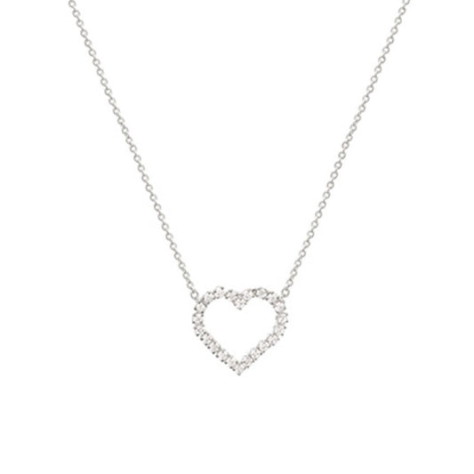 CZ Open Heart Pendant Necklace