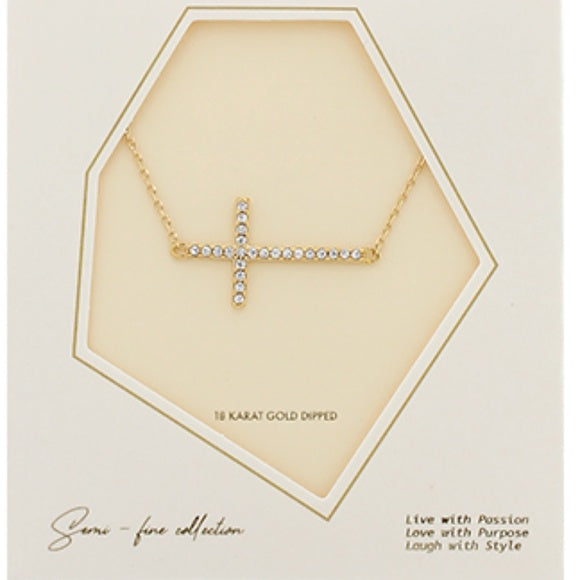 Pave Cross Necklace