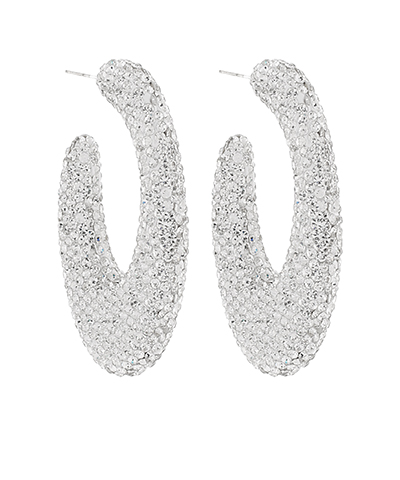 Pave Gradualed Oval Hoops