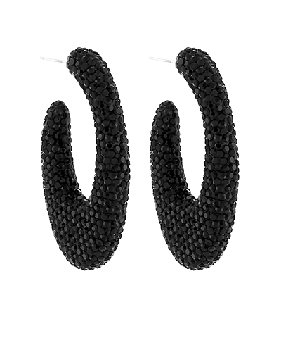 Pave Gradualed Oval Hoops