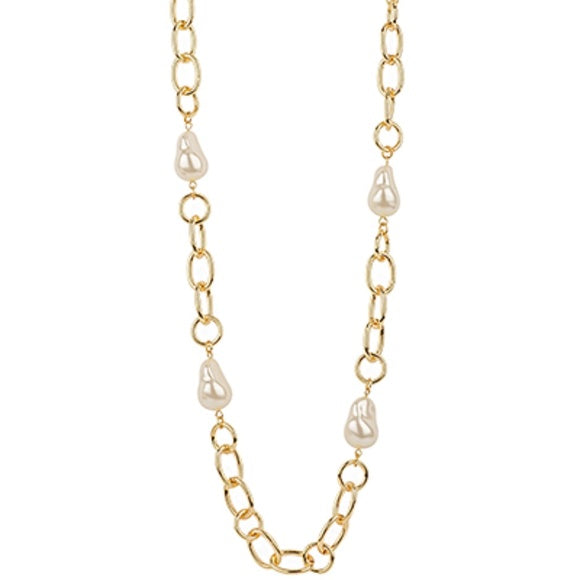 Baroque Pearl Station Long Necklace