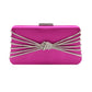 Knotted Rhinestone Line Satin Clutch