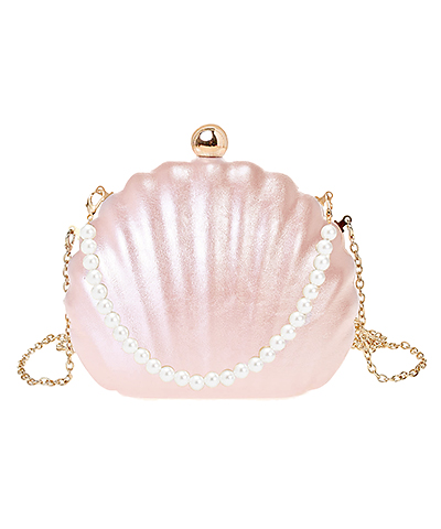 Seashell Leather Clutch Bag