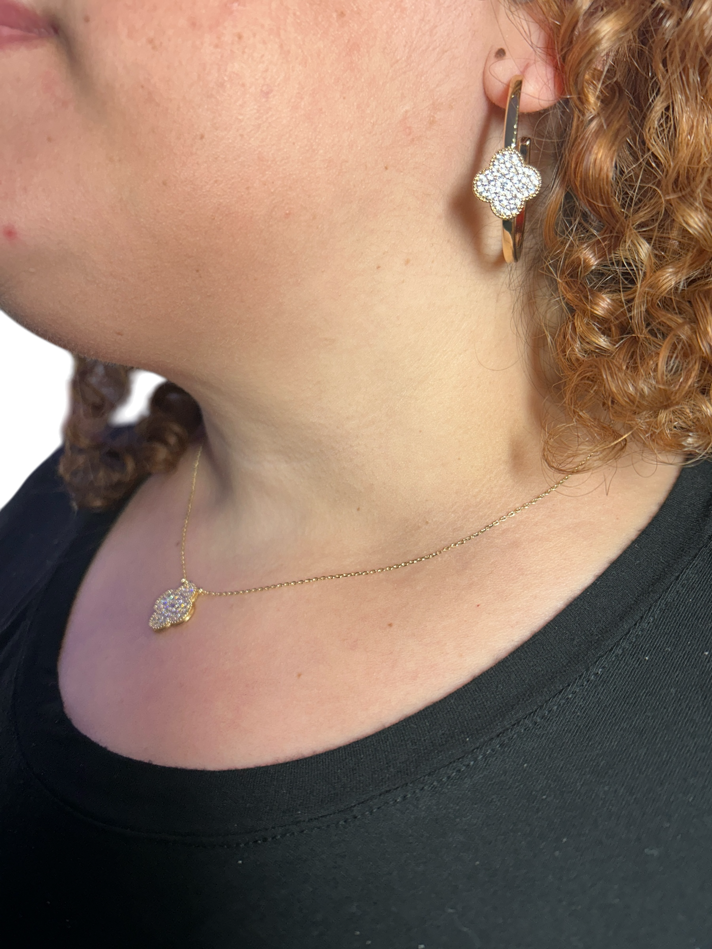 Crystal Clover Jewelry Set