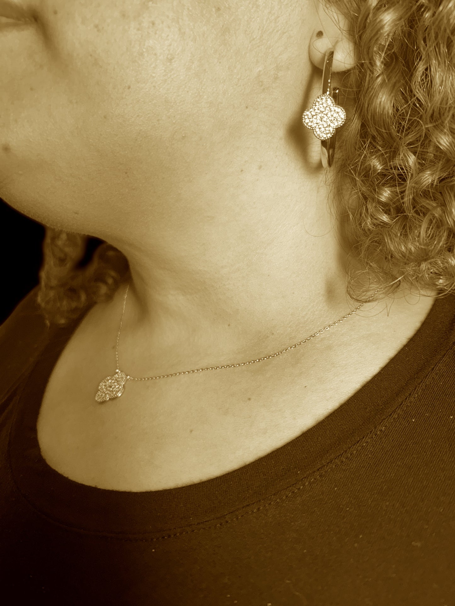Crystal Clover Jewelry Set