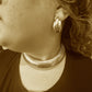 Chunky Omega Choker & Half Open Hoops Set