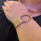 Watch Band Chain Choker Necklace & Horseshoe Accent Bracelet Set